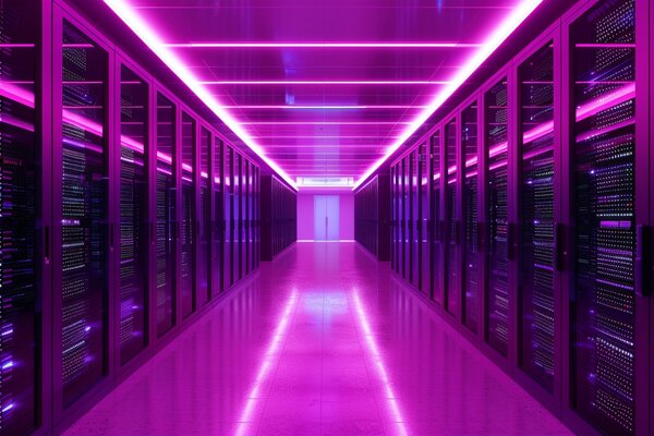 Crystal clear glass cube với light passing through